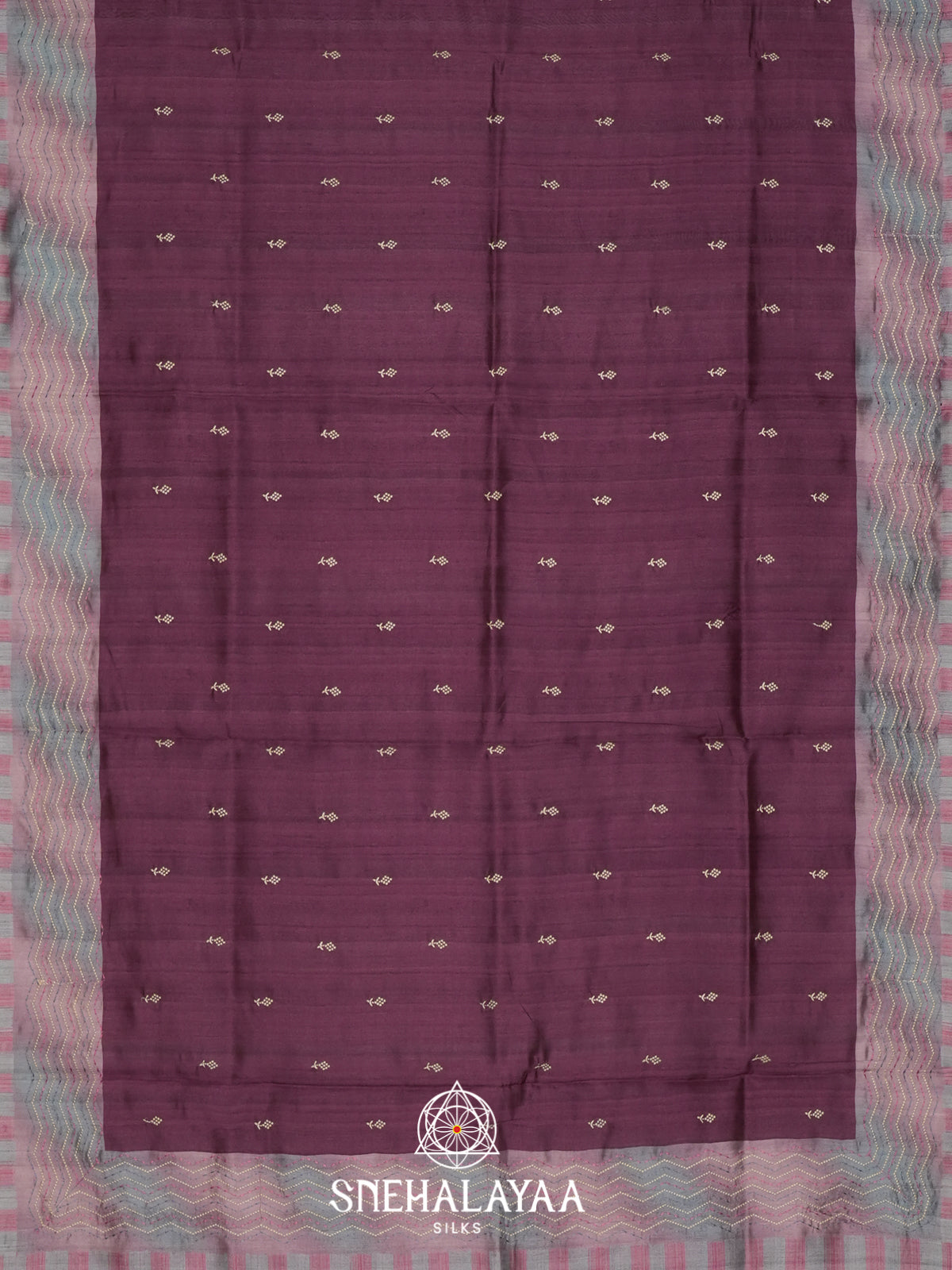 Wine Tussar saree