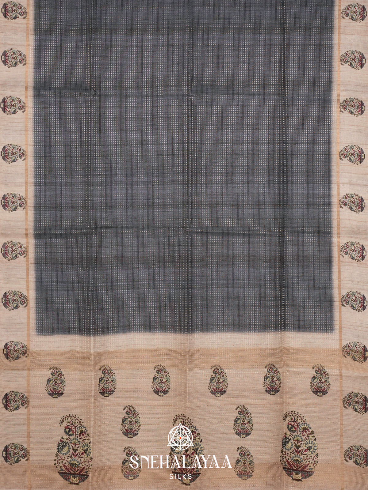 Grey Tussar Saree