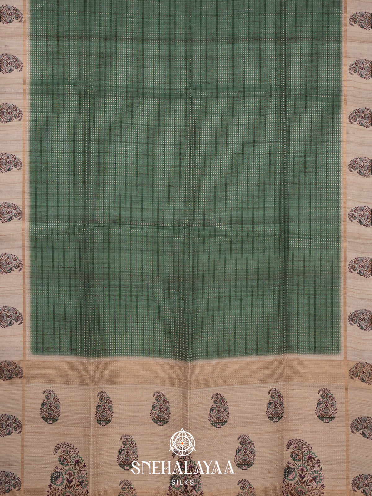 Green Tussar Saree