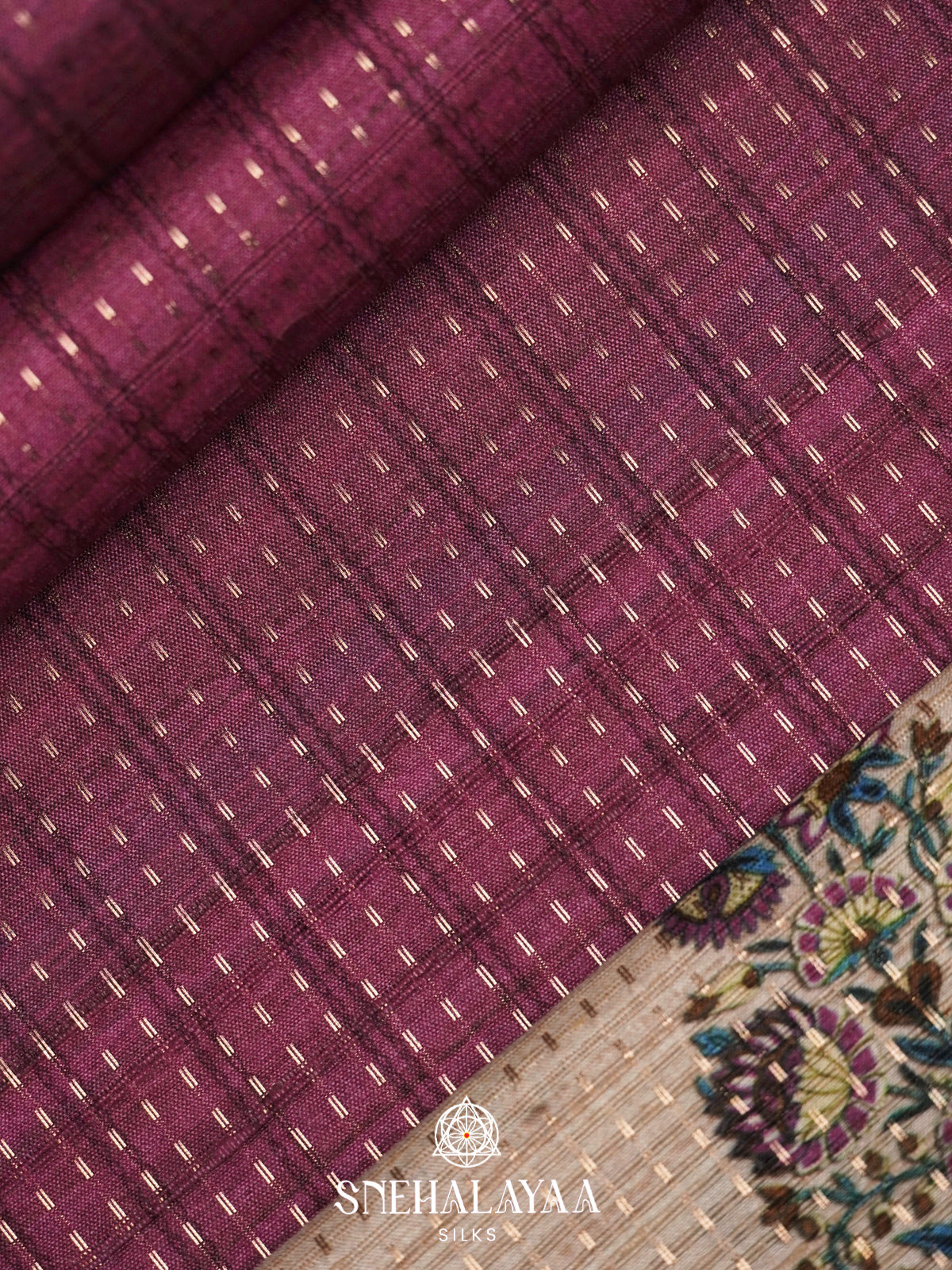 Plum Tussar Saree
