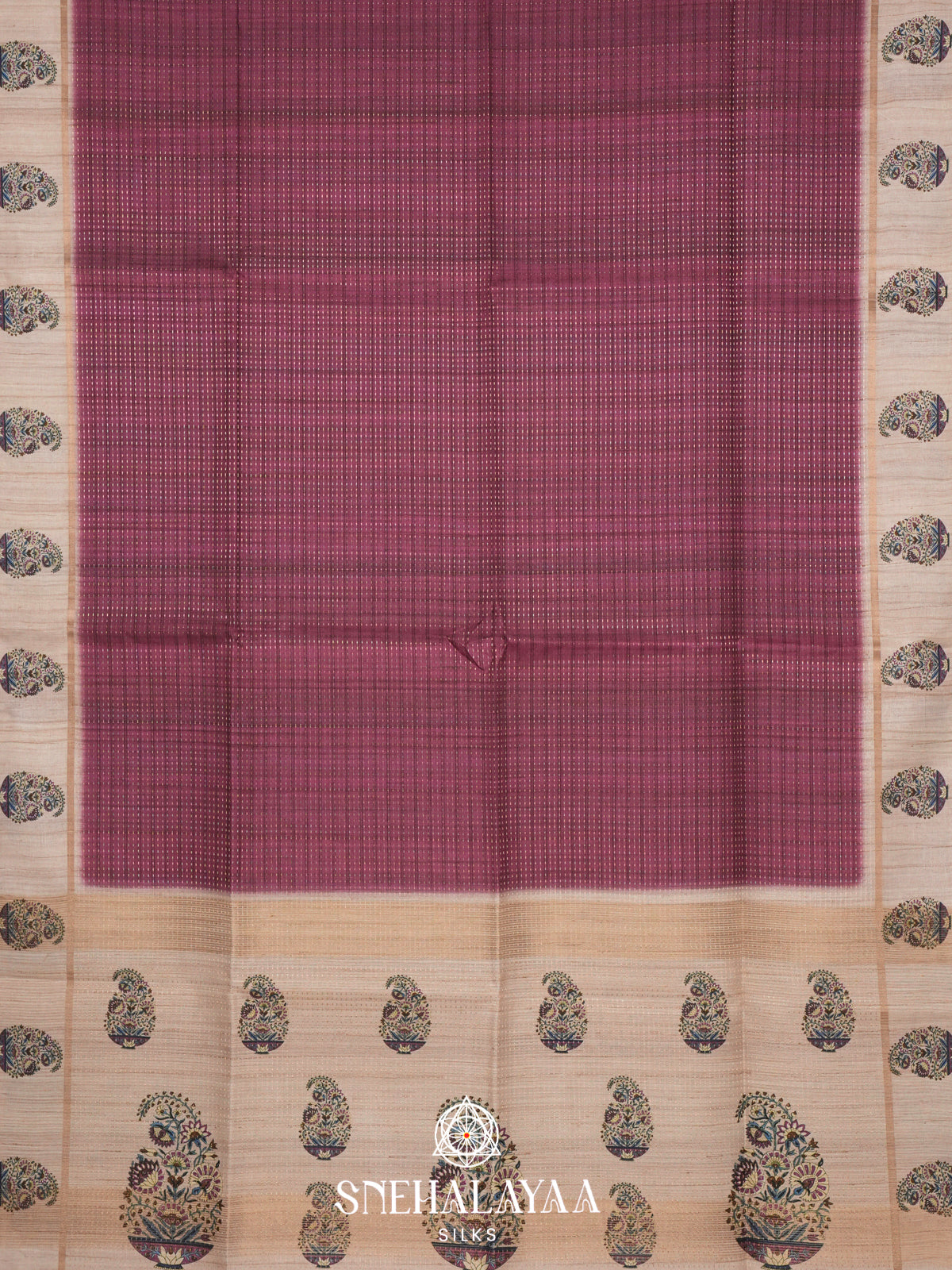 Plum Tussar Saree