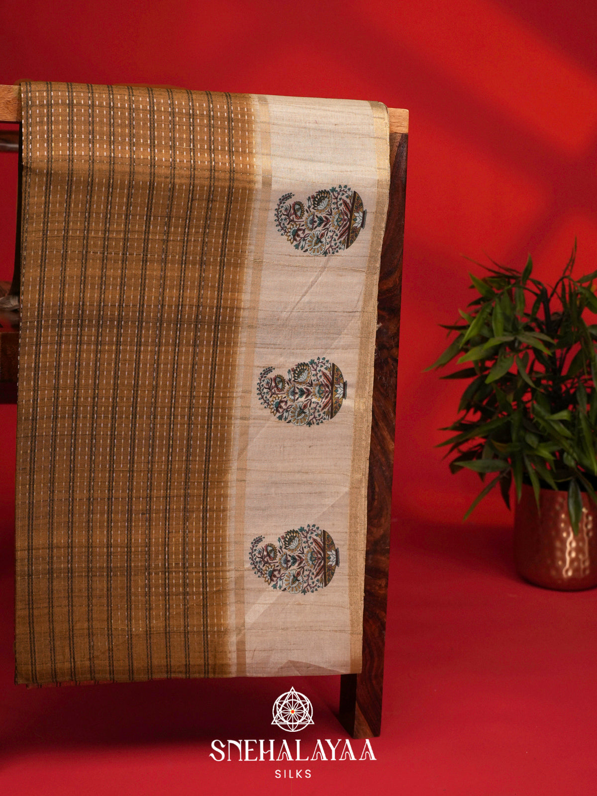 Mustard Tussar Saree
