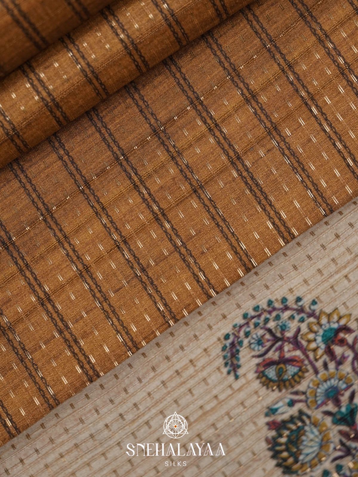 Mustard Tussar Saree