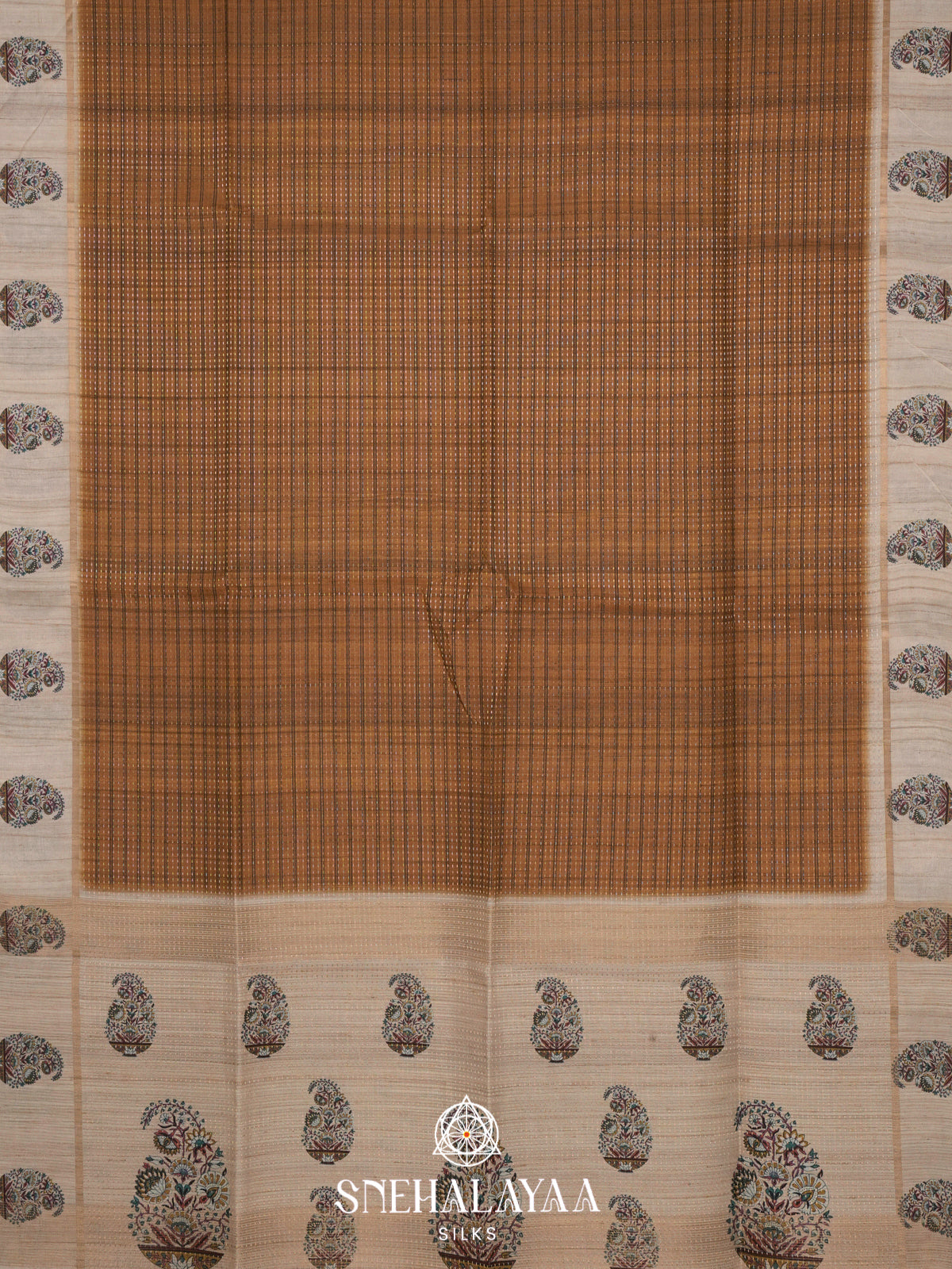 Mustard Tussar Saree