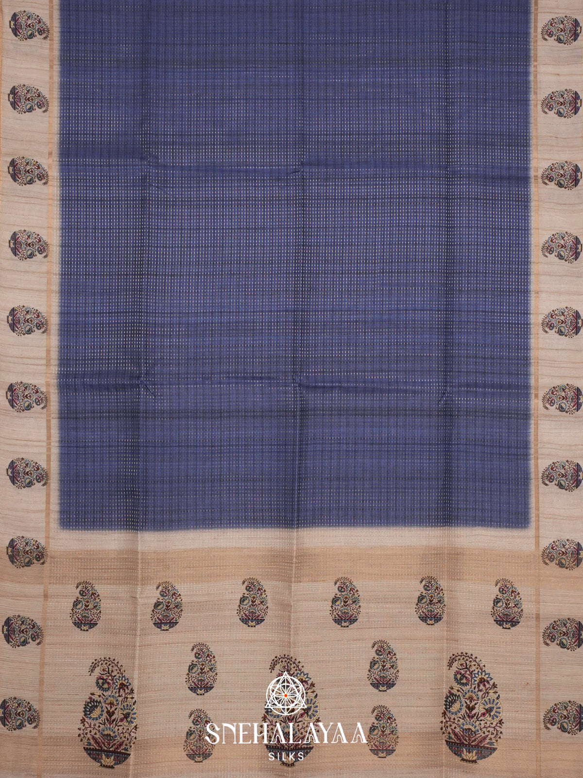 Blue Tussar Saree