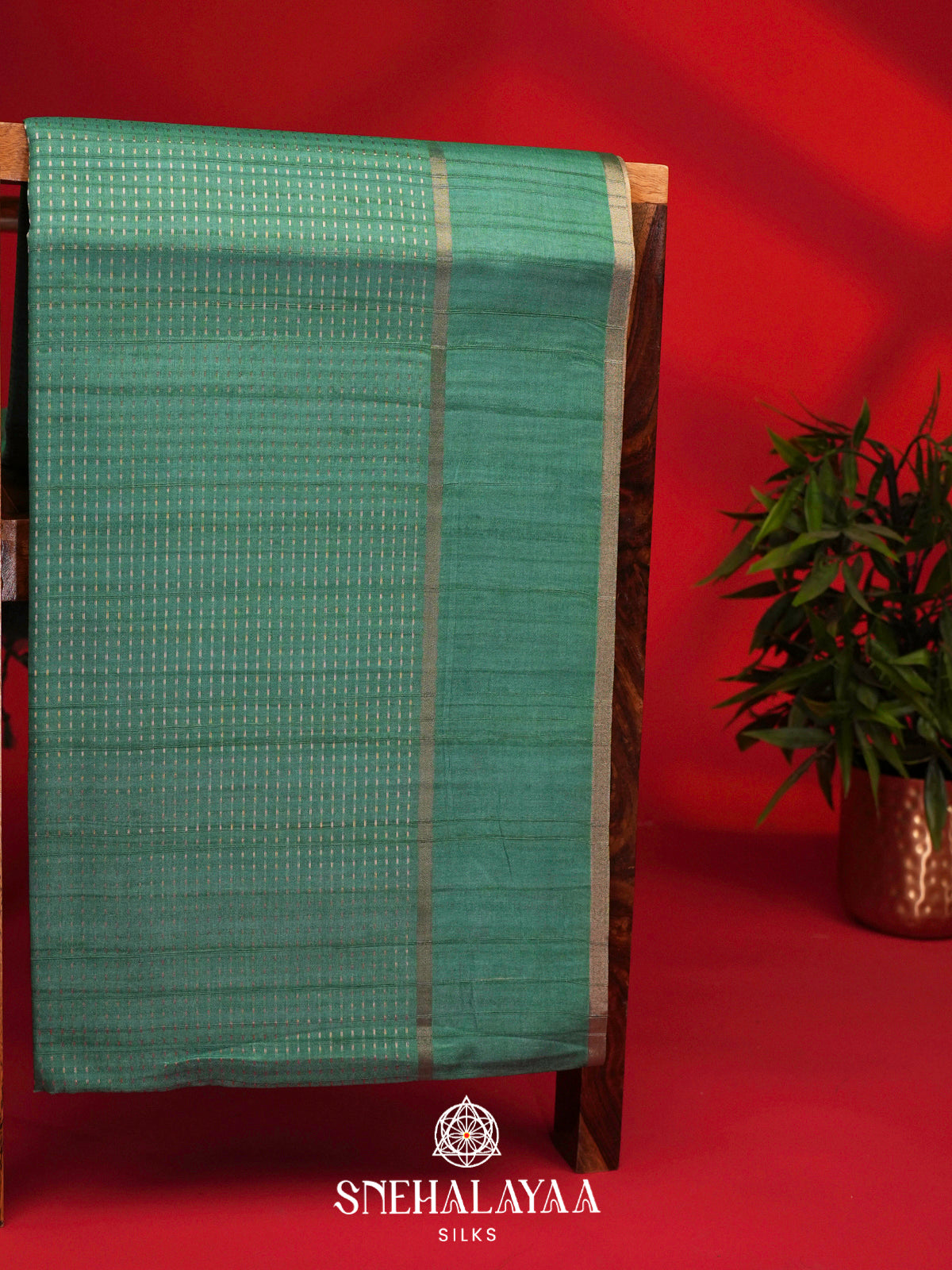Teal Green Tussar Saree