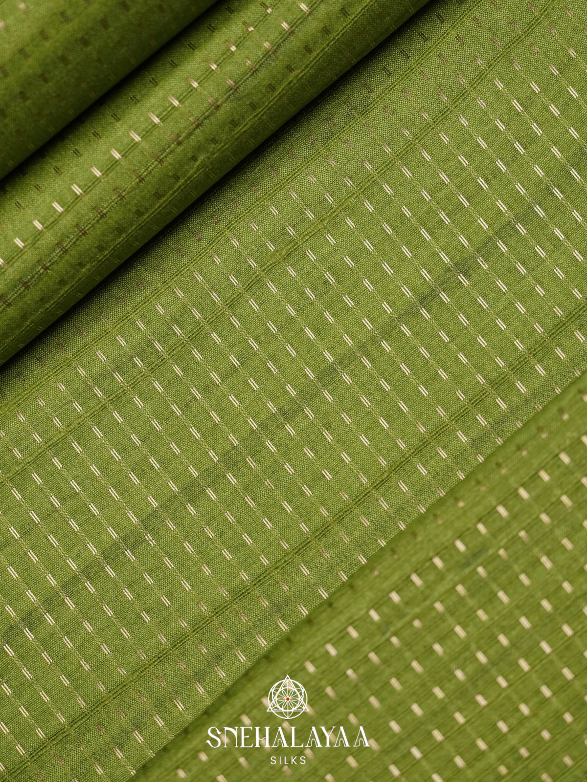 Lime Green Tussar Saree