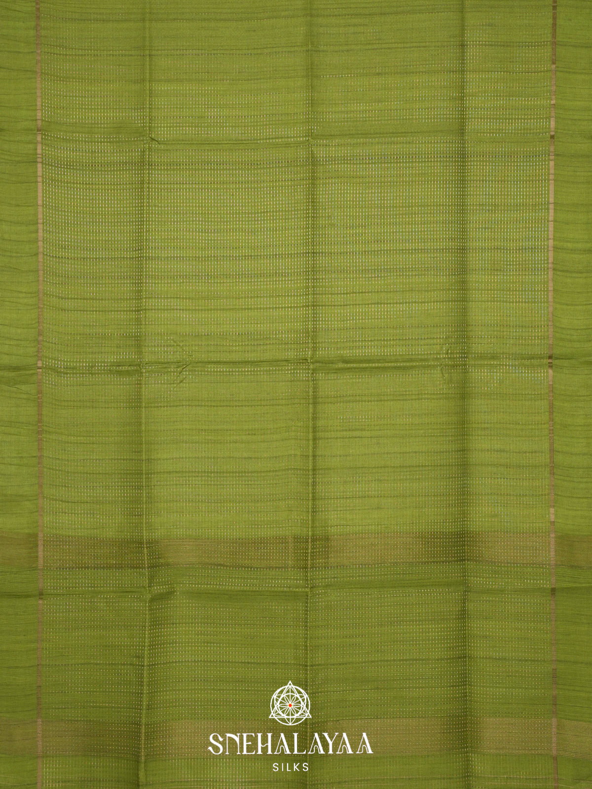 Lime Green Tussar Saree