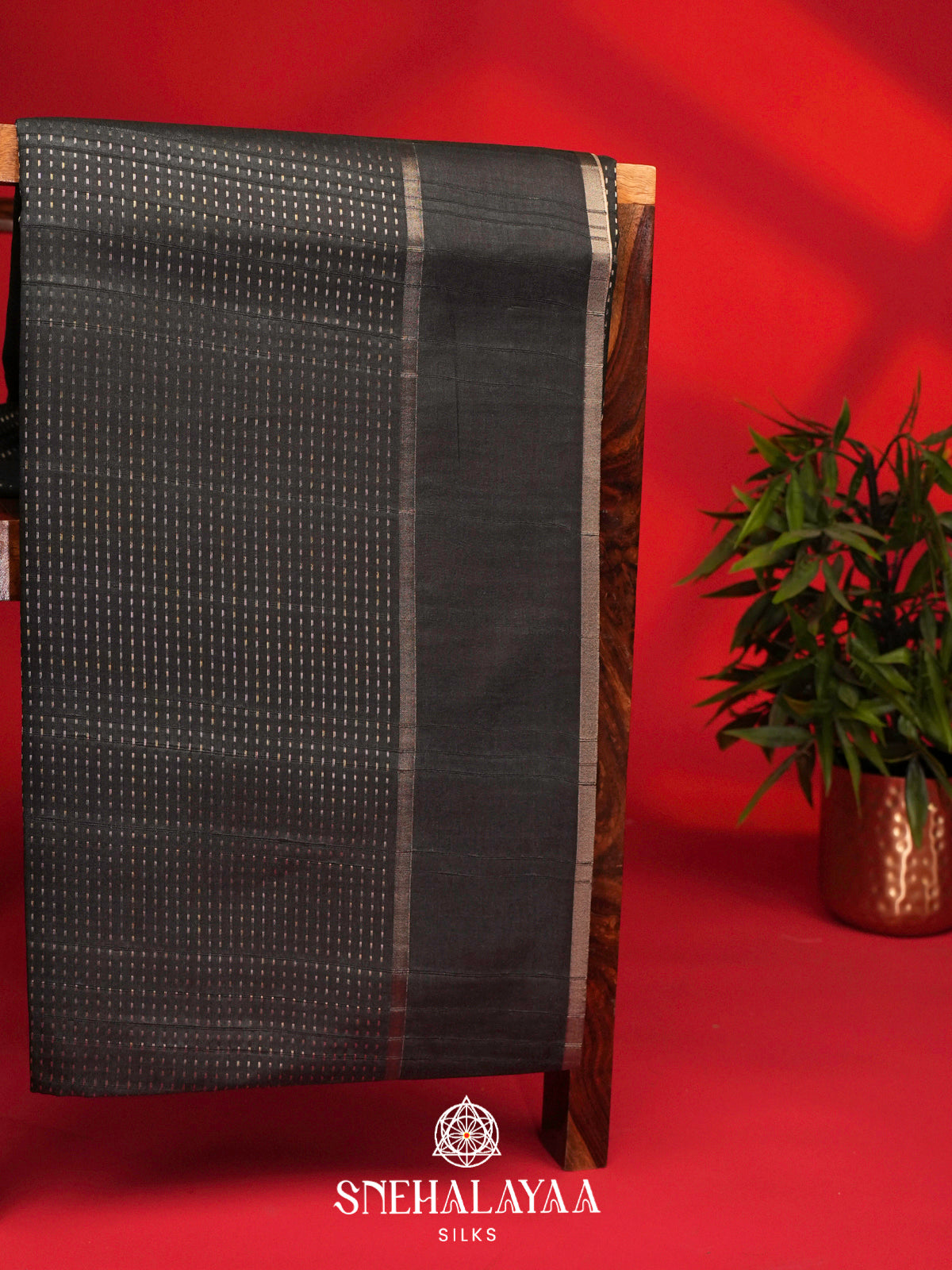 Charcol Black Tussar Saree