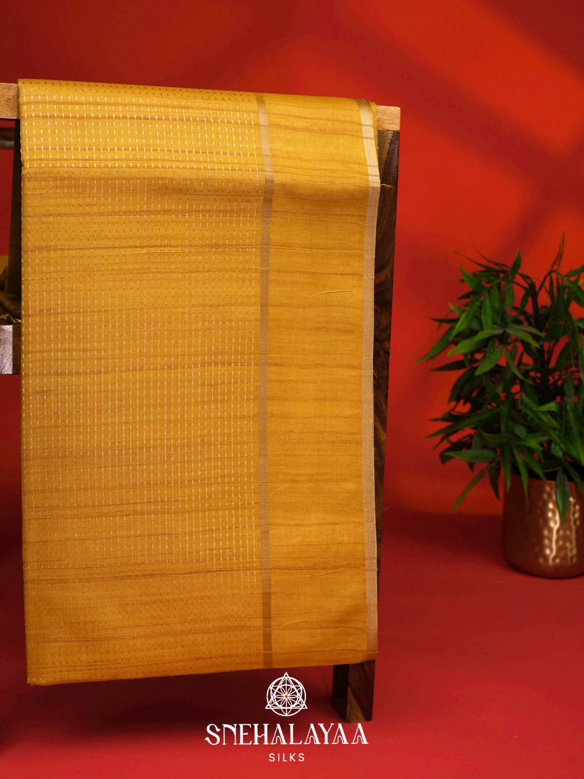 Mango Yellow Tussar Saree