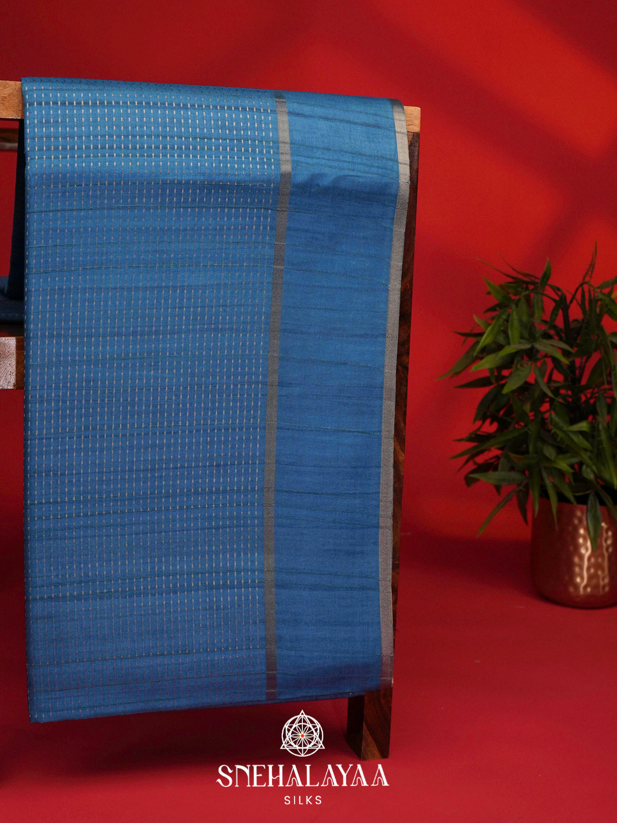 Blue Tussar Saree