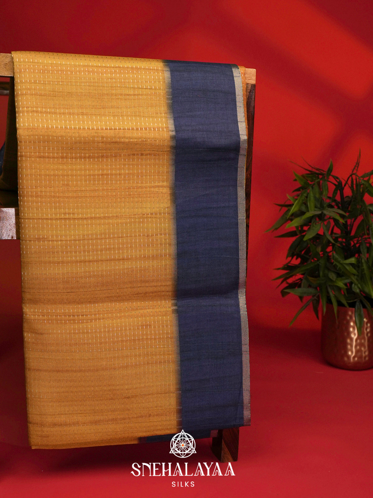 Mango Yellow Tussar Saree