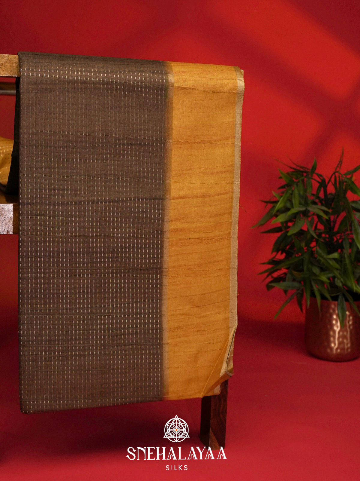 Brown Tussar Saree