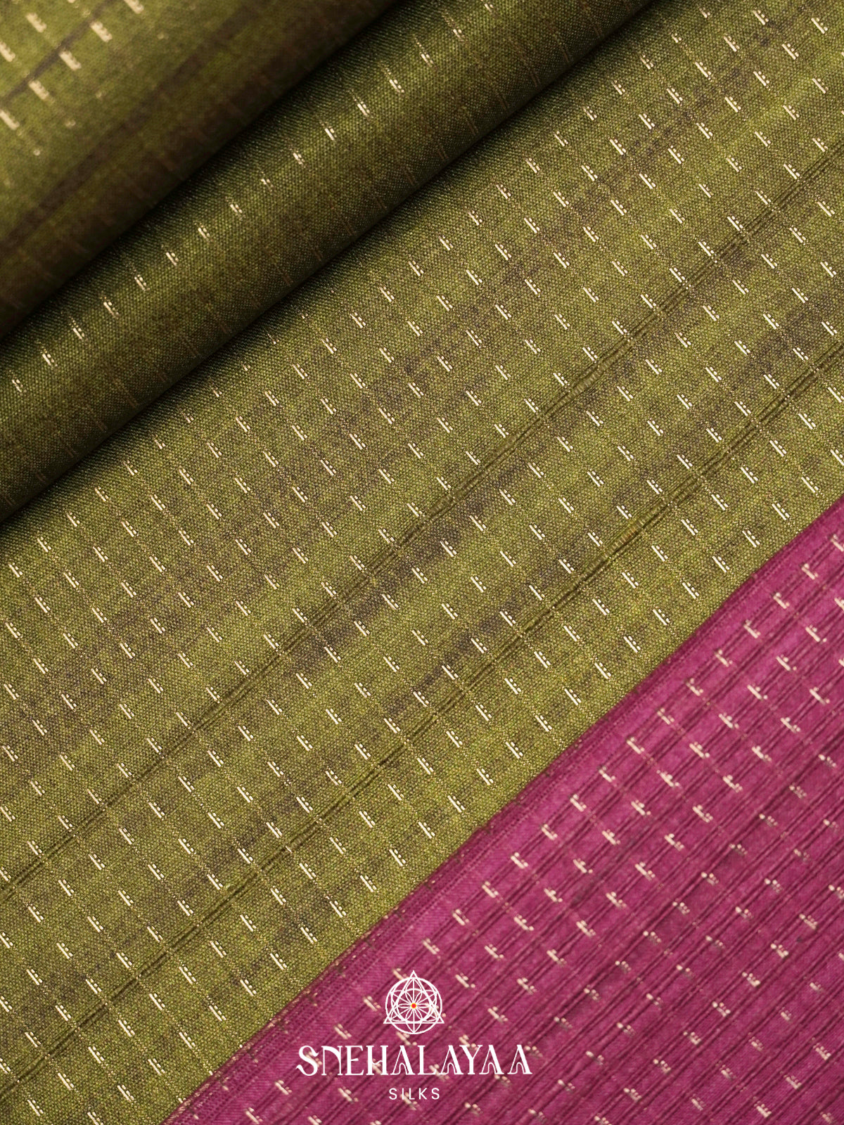 Olive Green Tussar Saree