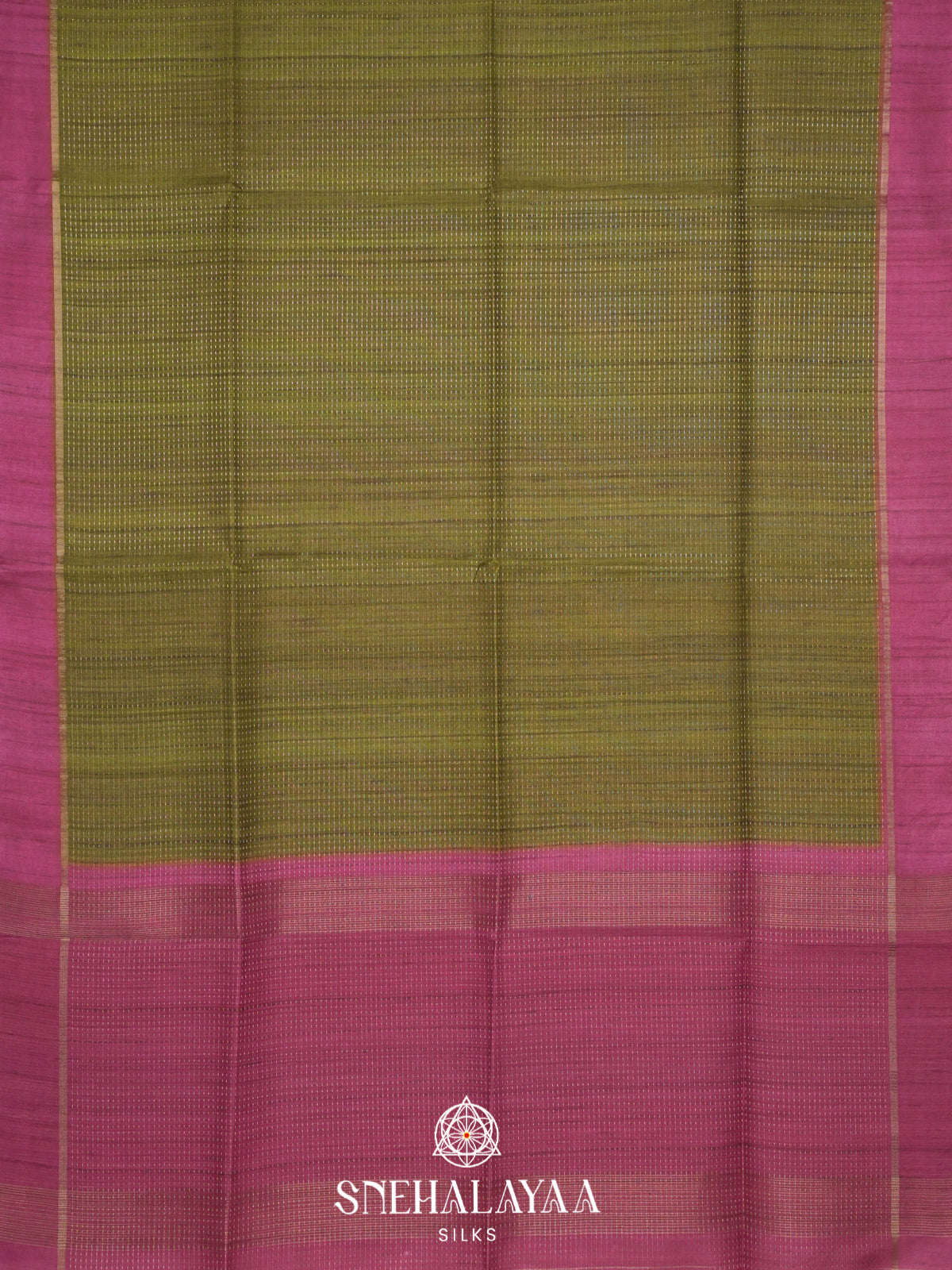 Olive Green Tussar Saree