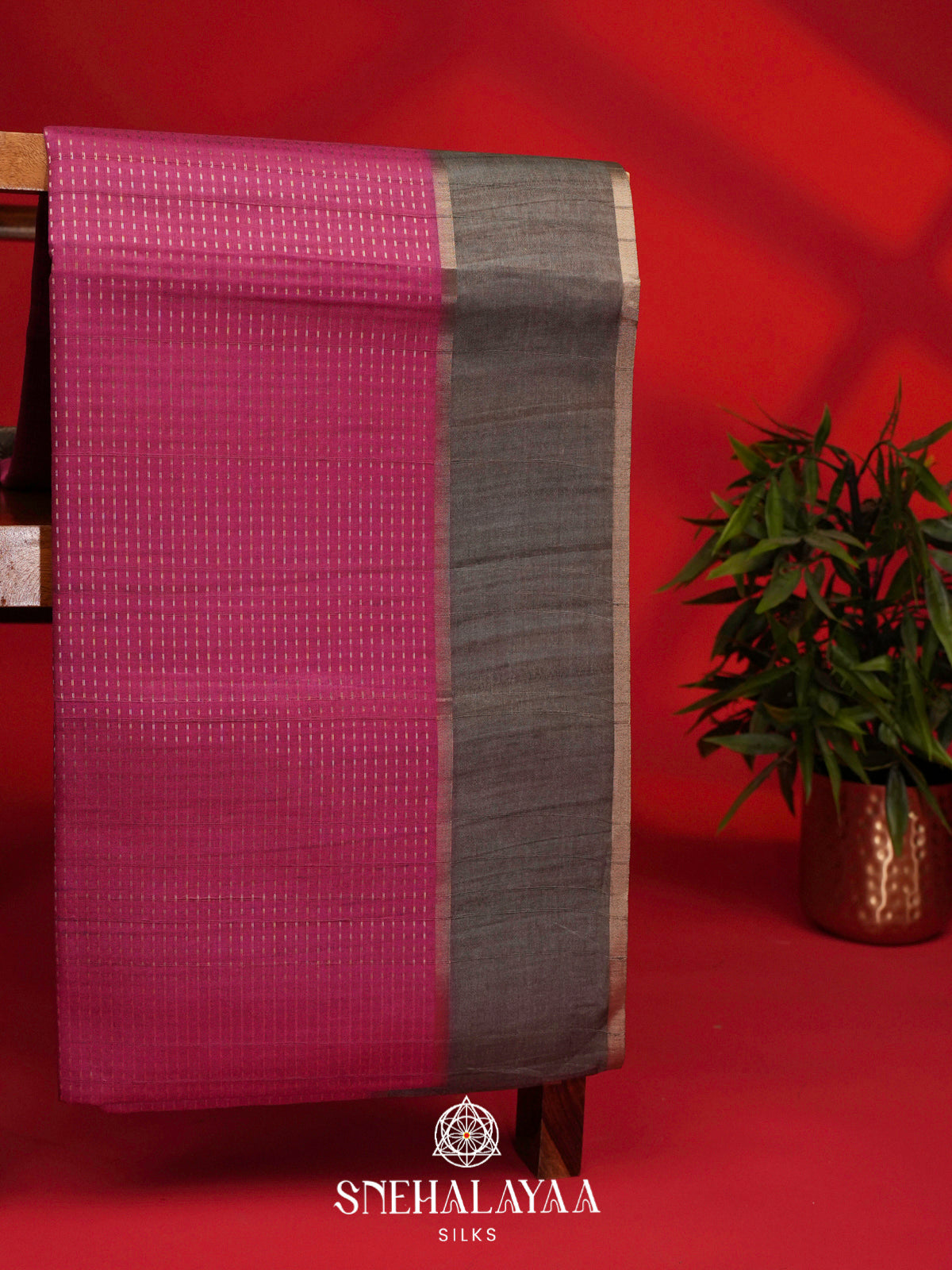 Pink Tussar Saree