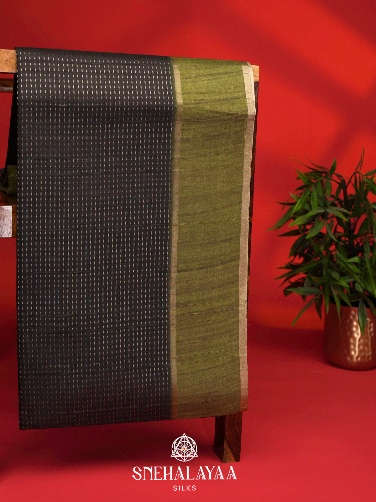 Black Tussar Saree