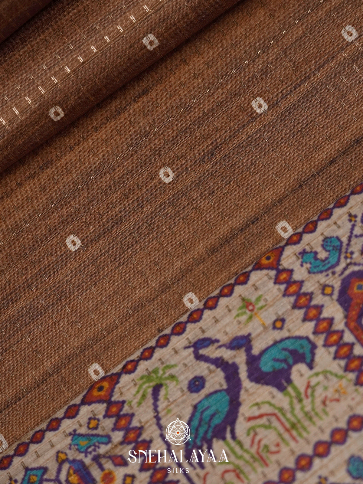 Brown Tussar Saree