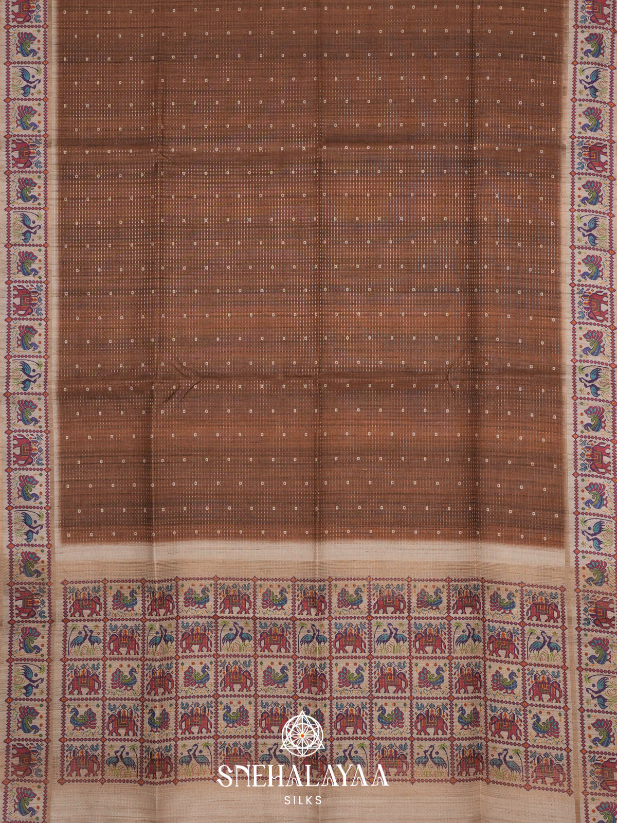 Brown Tussar Saree
