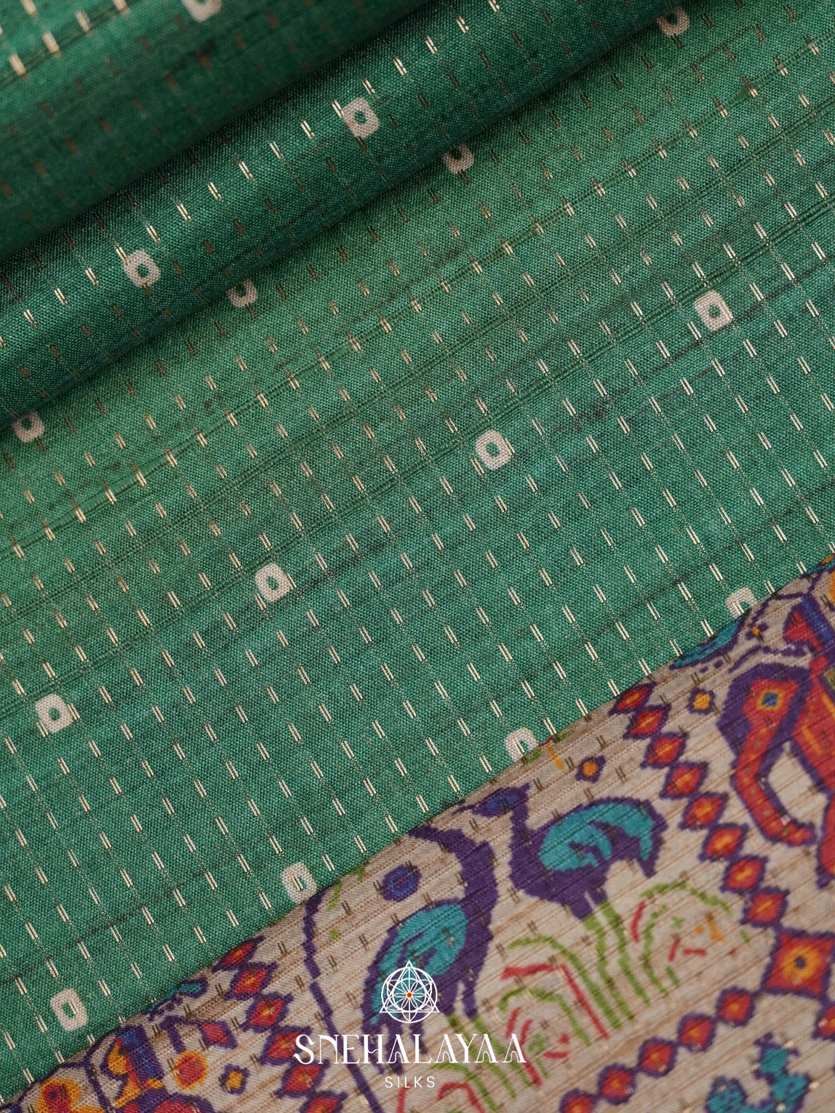 Green Tussar Saree