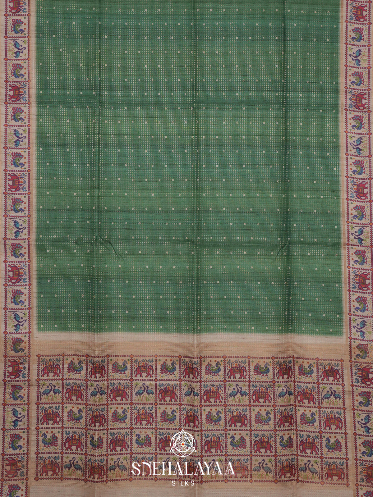 Green Tussar Saree