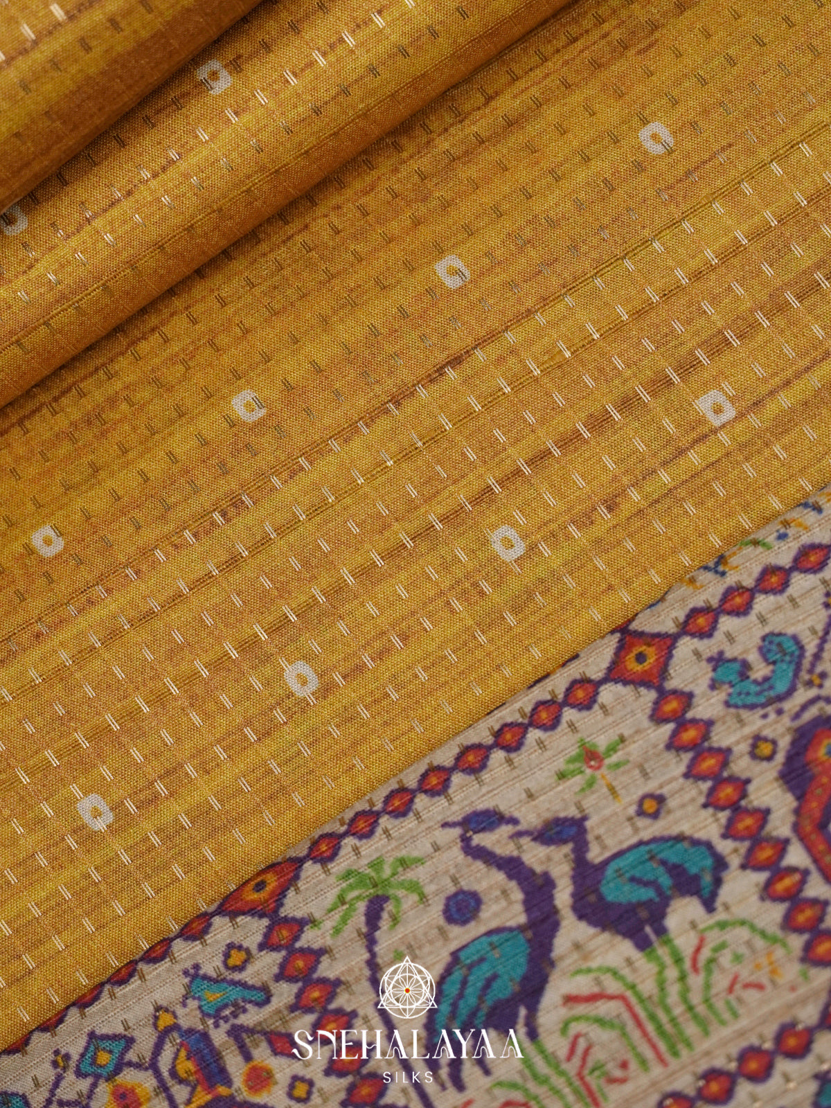 Yellow Tussar Saree