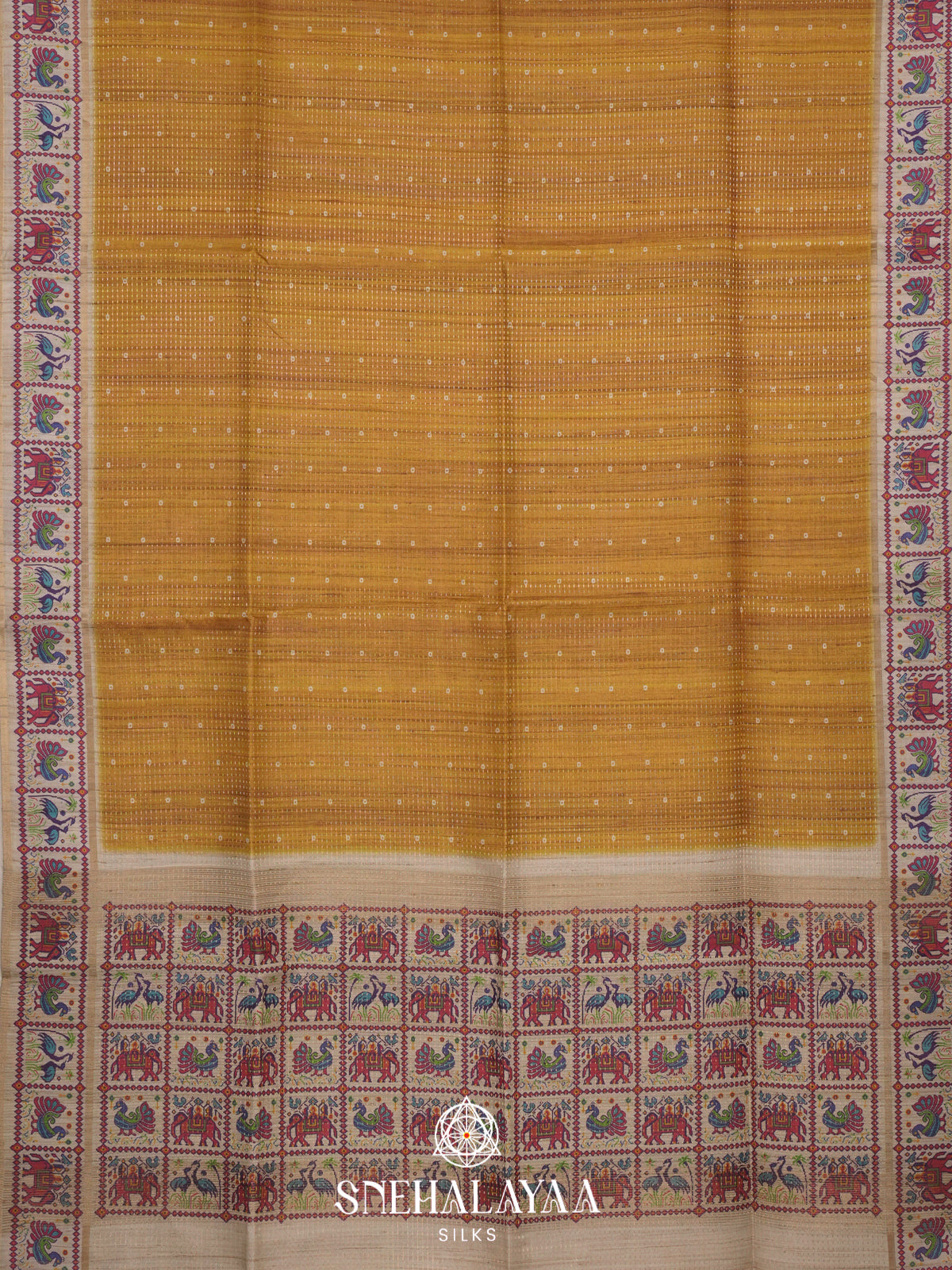 Yellow Tussar Saree