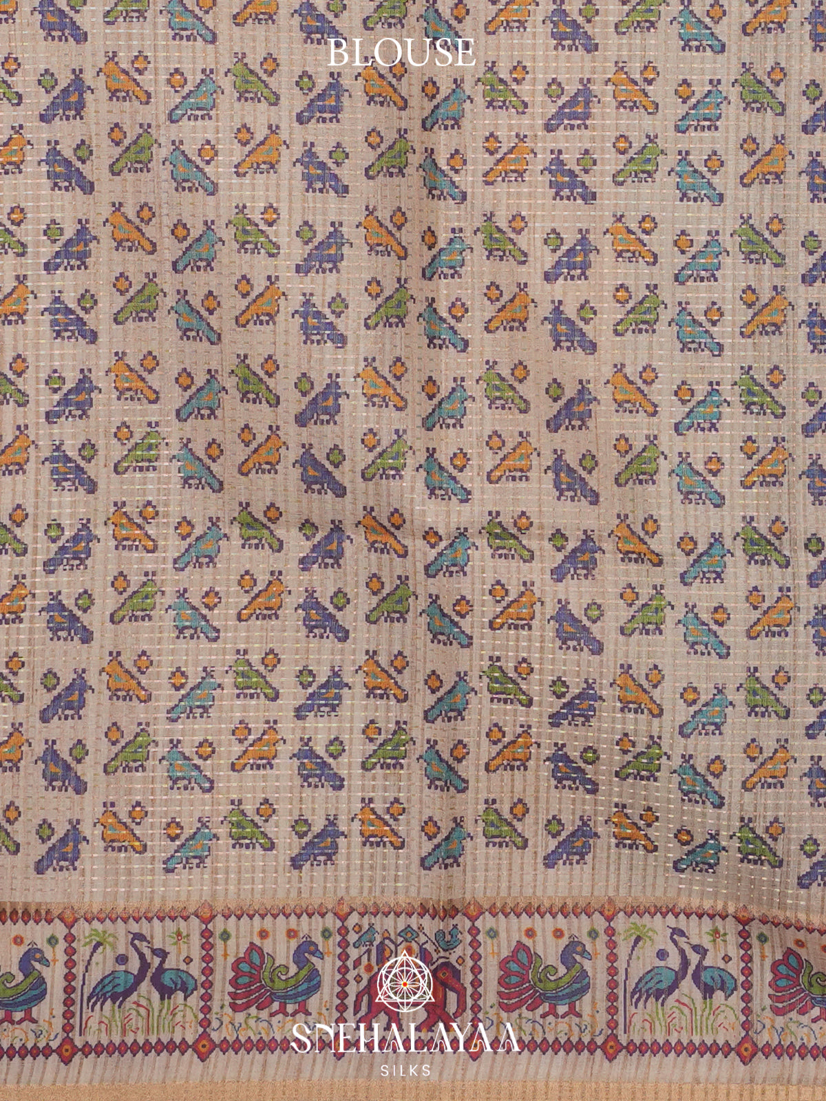 Aqua Blue Tussar Saree