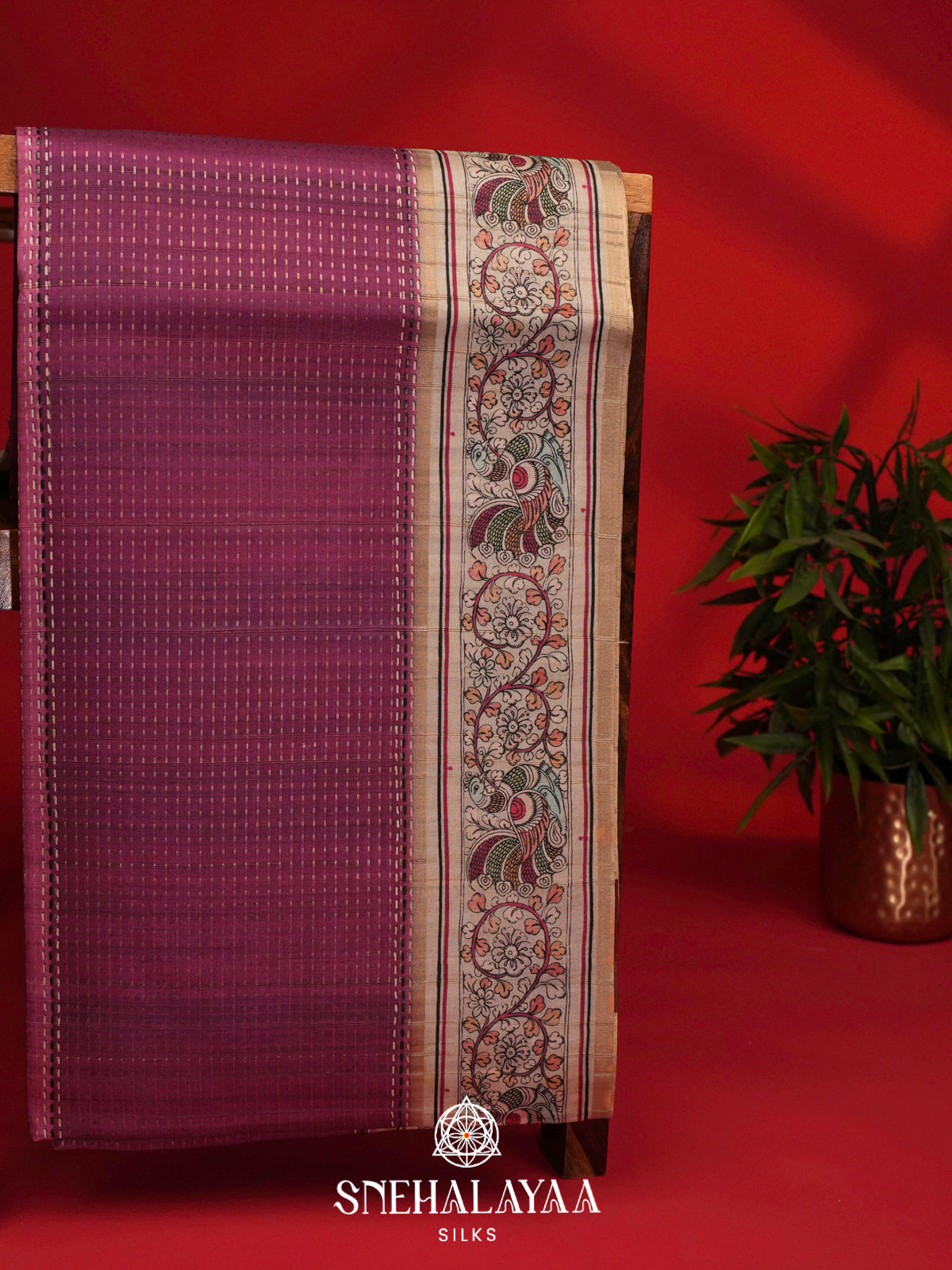 Pink Tussar Saree