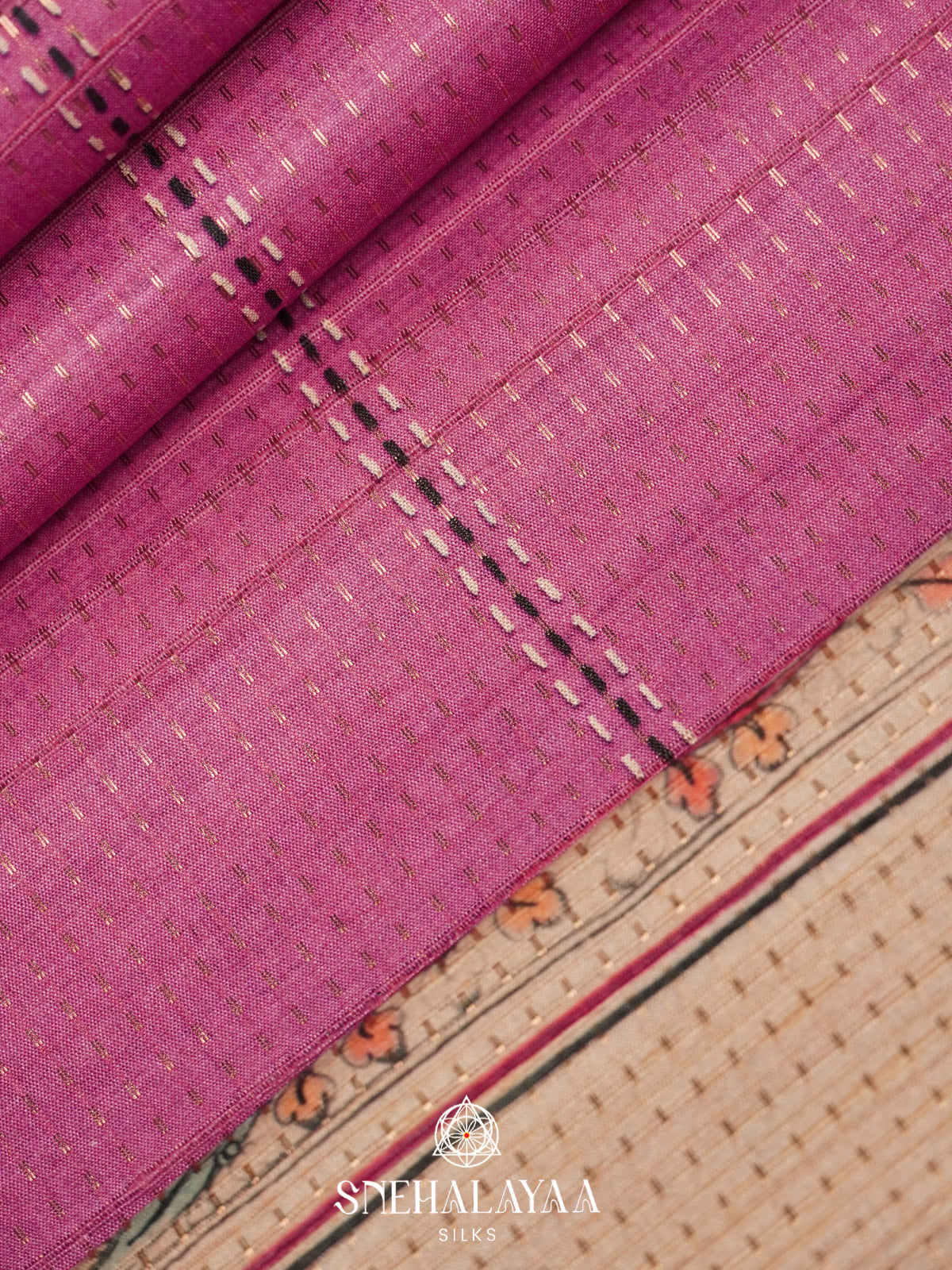 Pink Tussar Saree