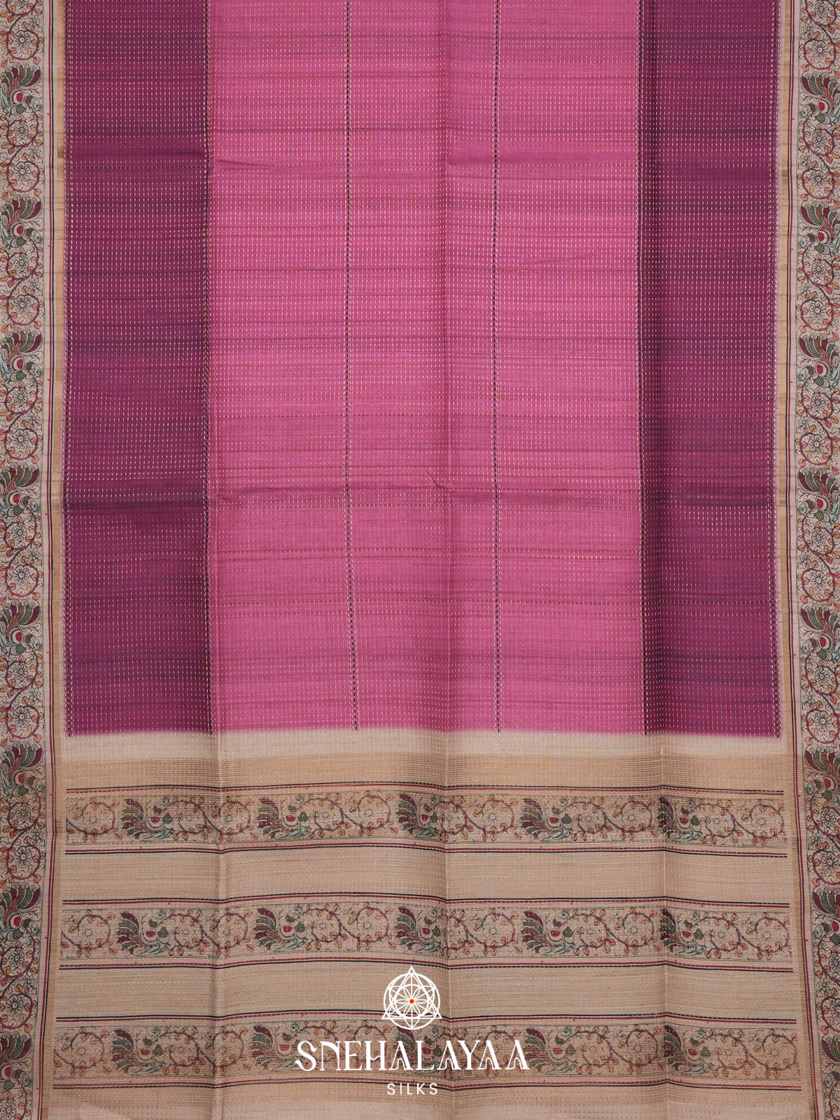 Pink Tussar Saree
