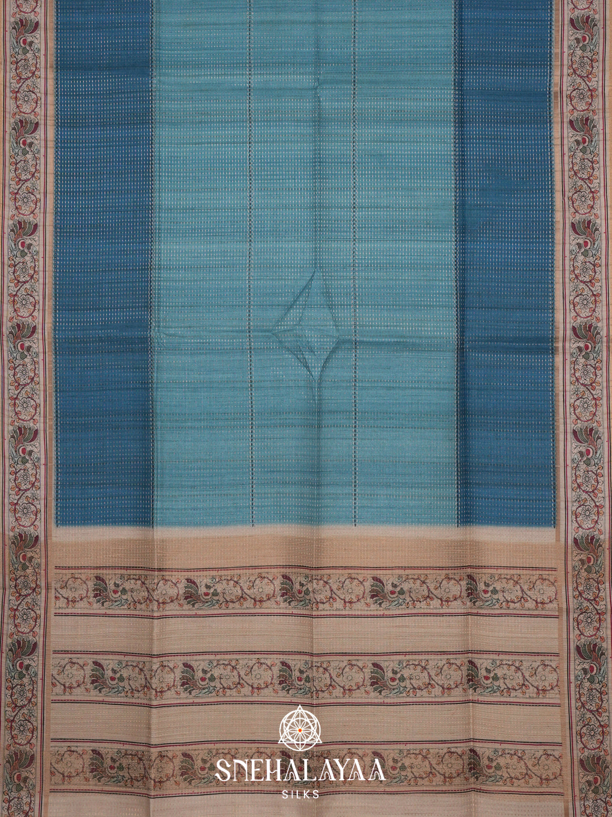 Blue Tussar Saree