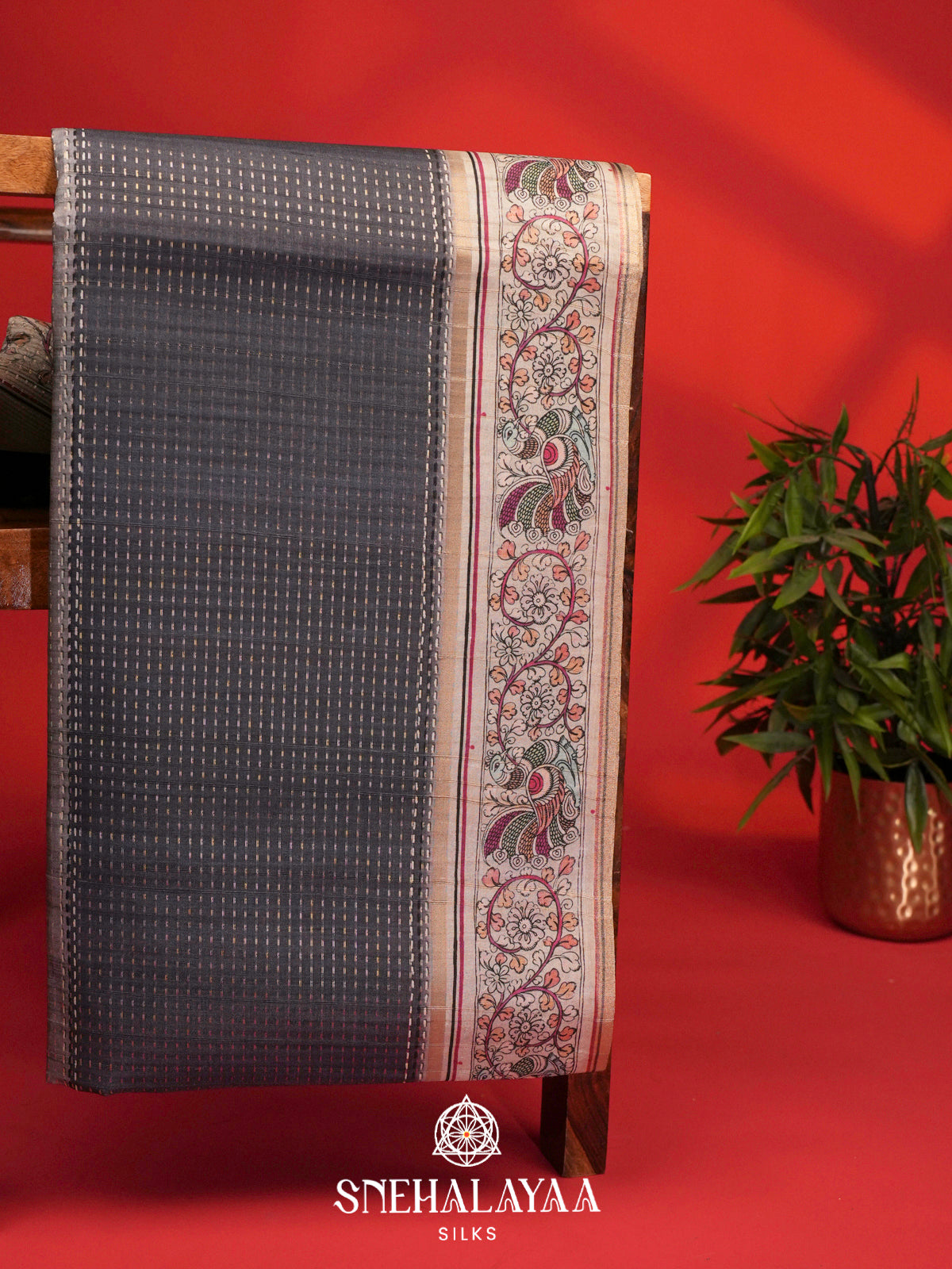 Grey Tussar Saree