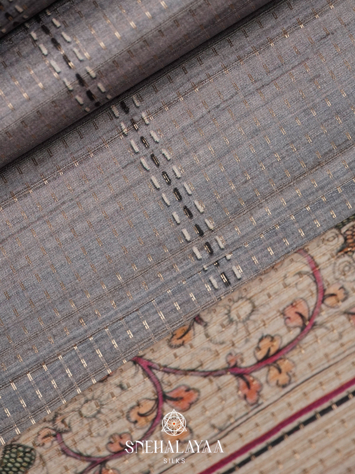 Grey Tussar Saree