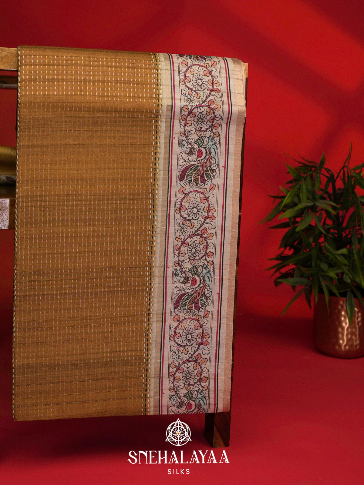 Yellow Tussar Saree