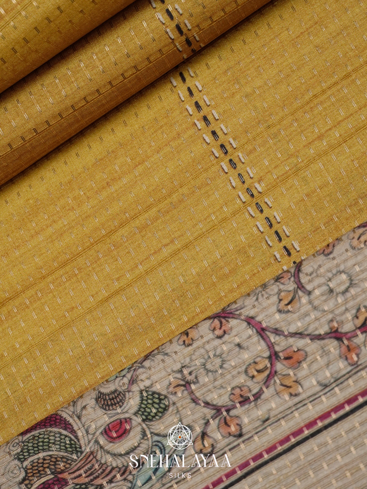 Yellow Tussar Saree
