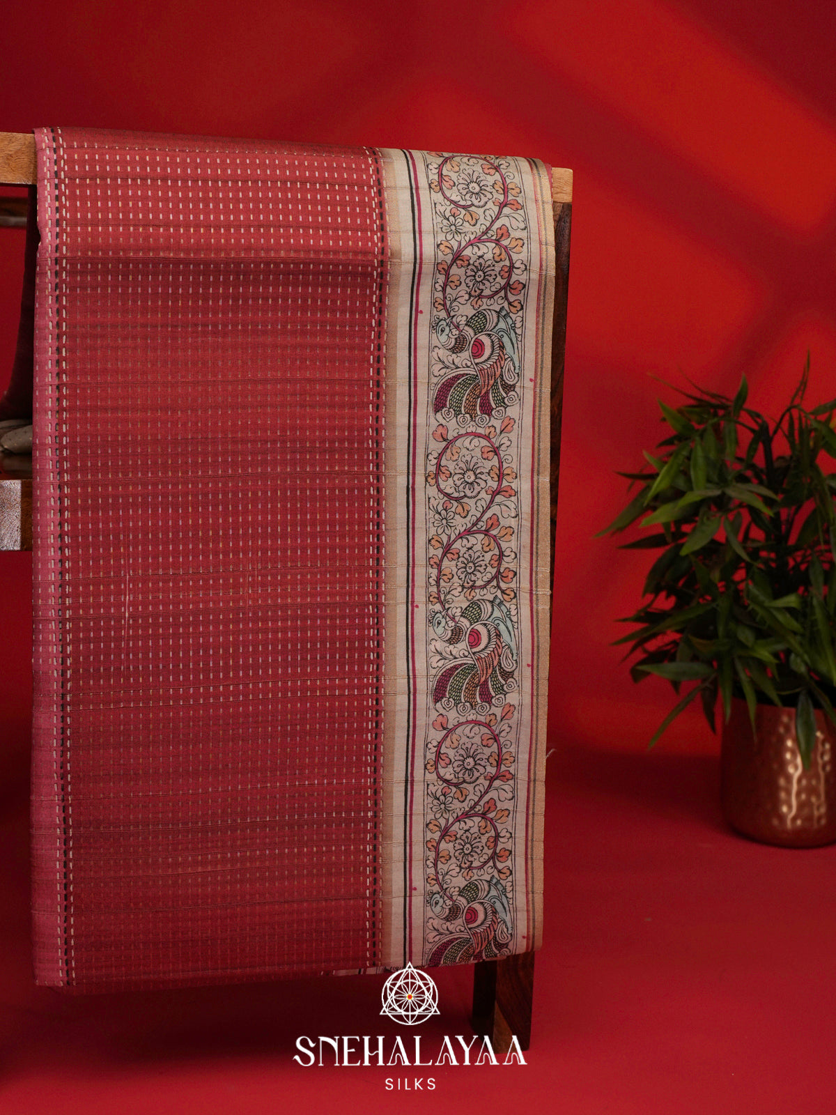 Pink Tussar Saree