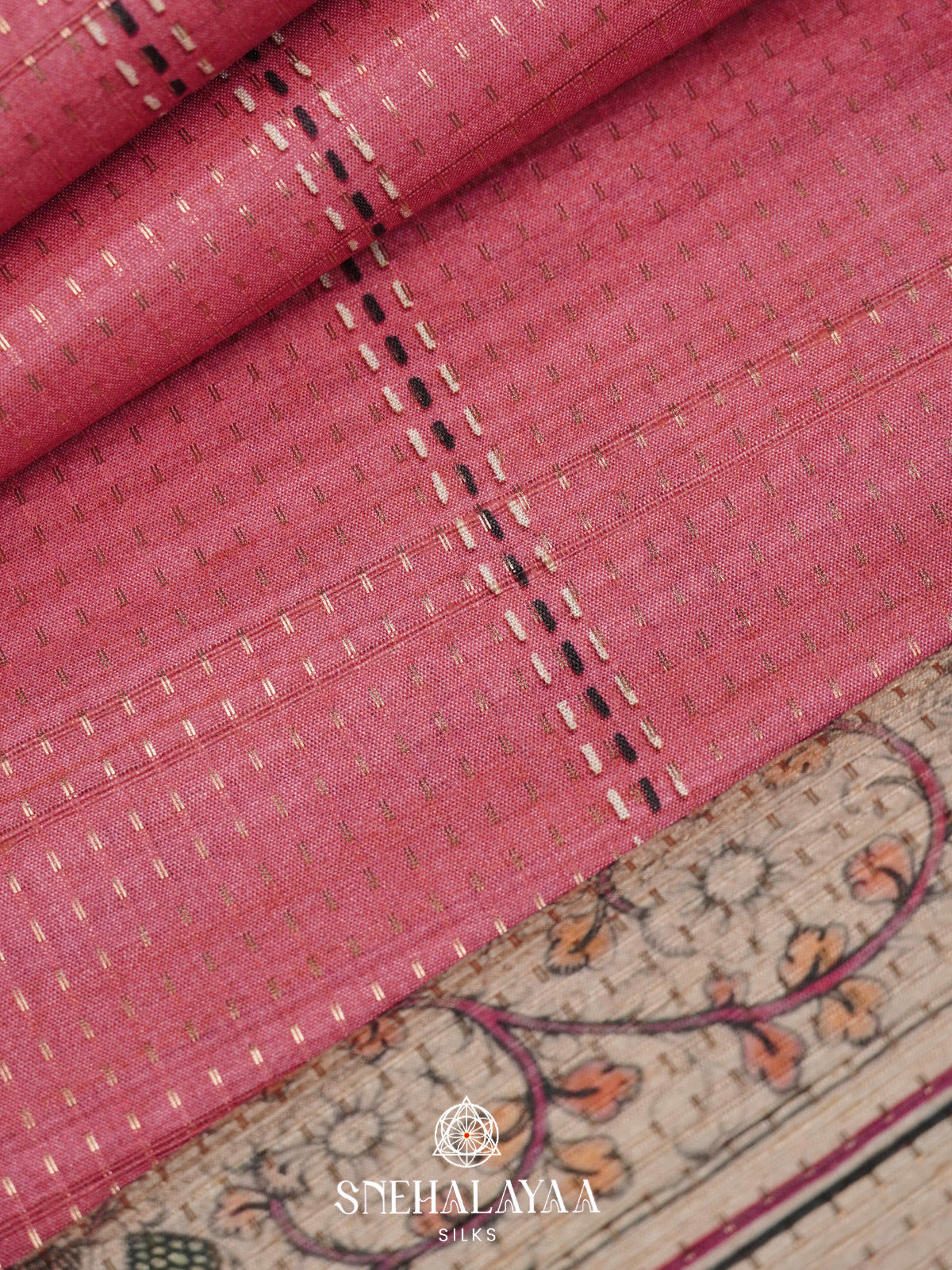 Pink Tussar Saree