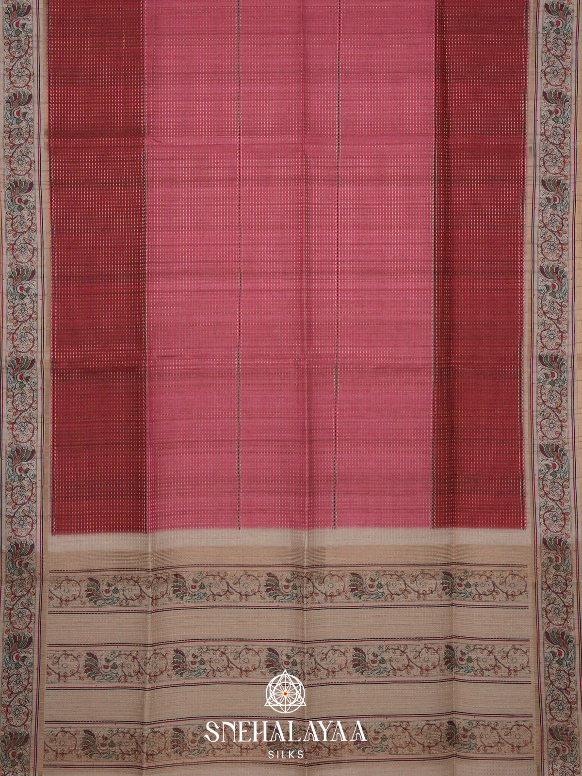 Pink Tussar Saree