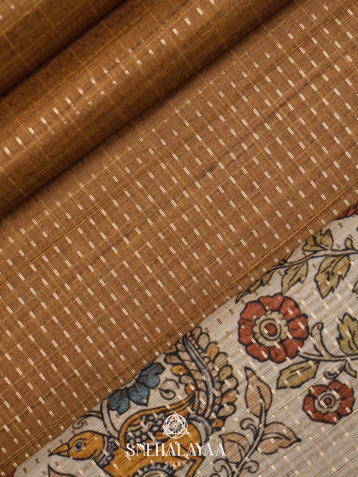 Mustard Tussar Saree