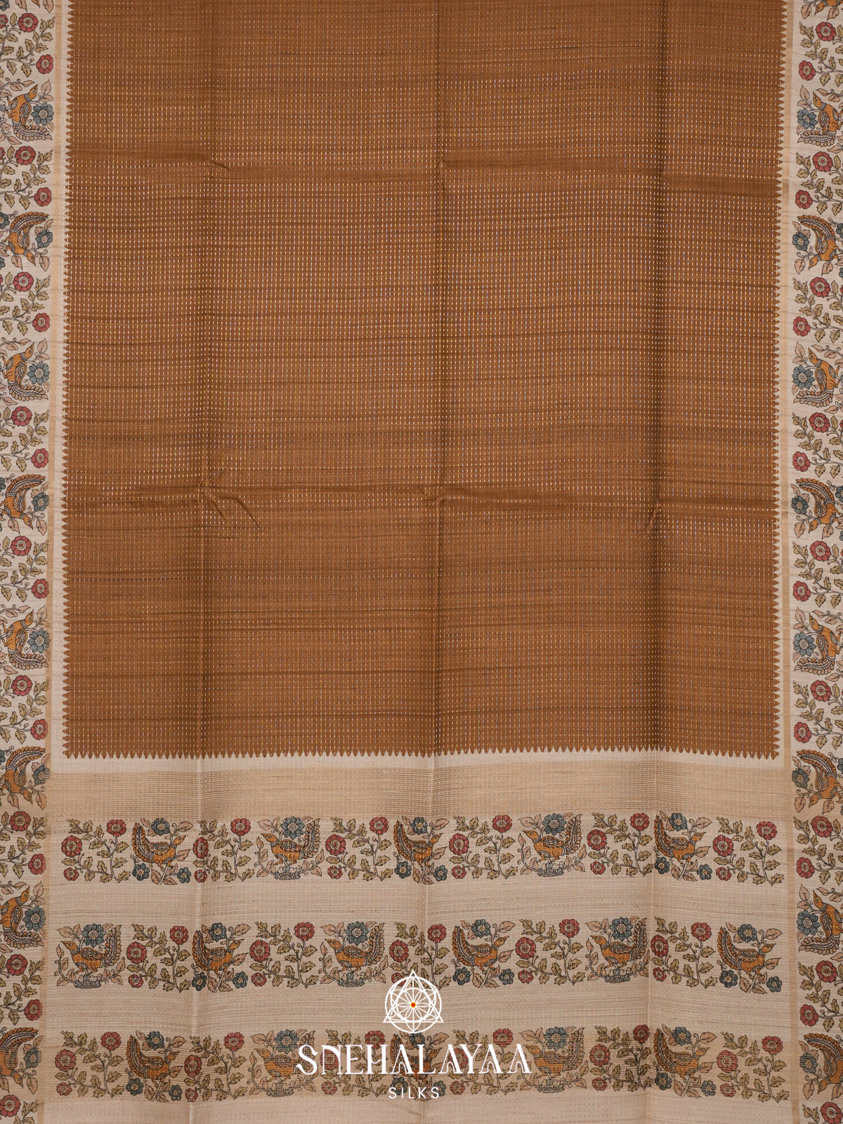 Mustard Tussar Saree