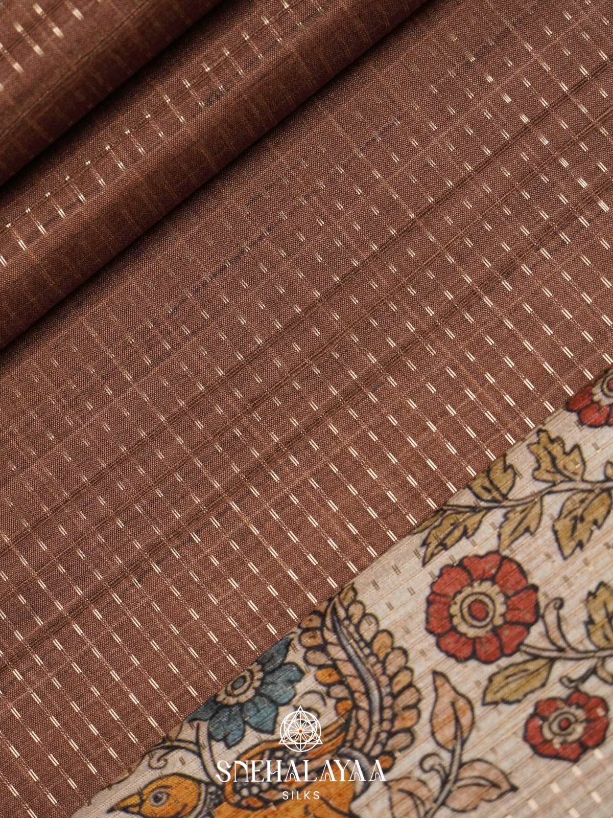 Brown Tussar Saree