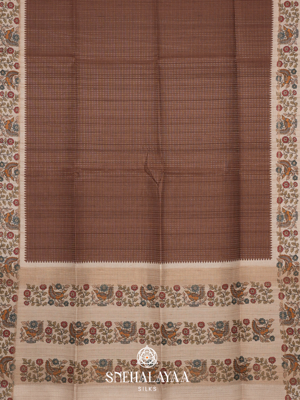 Brown Tussar Saree