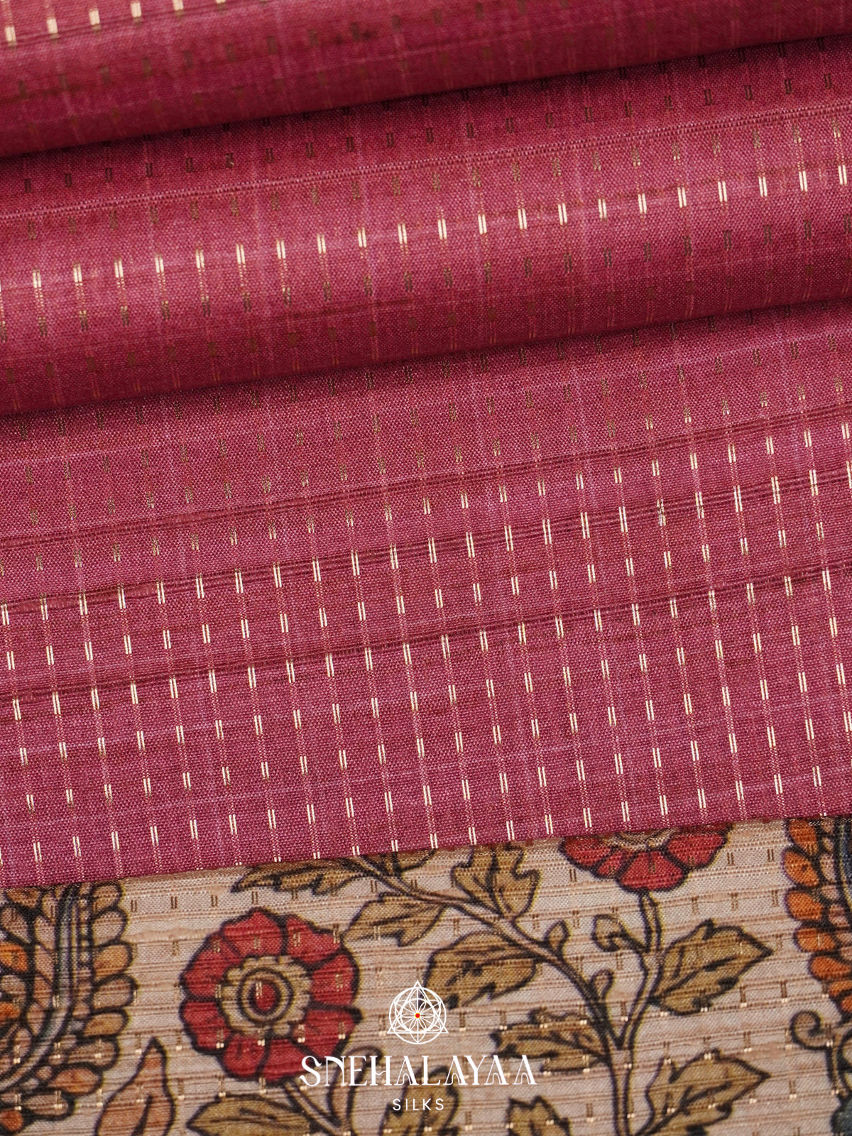 Pink Tussar Saree