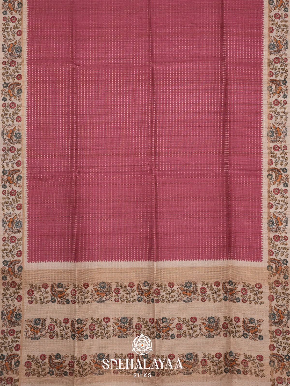 Pink Tussar Saree