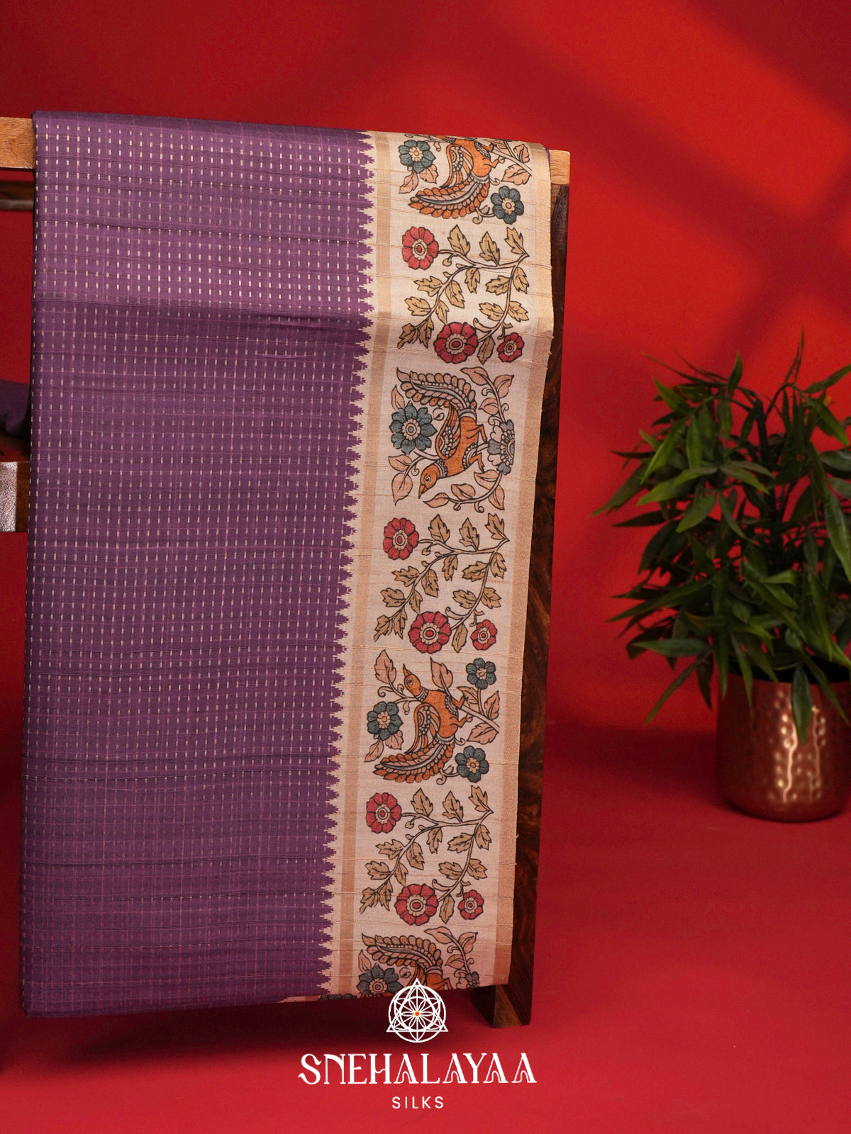 Purple Tussar Saree