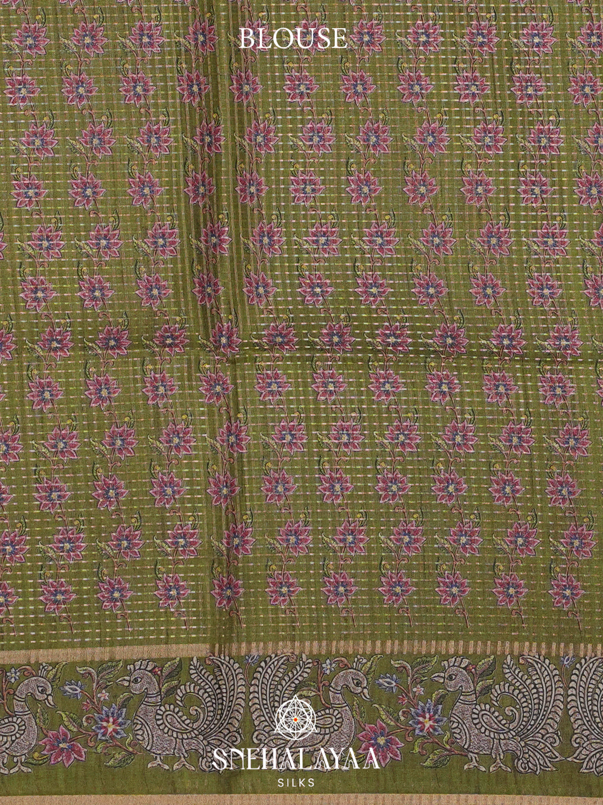 Moss Green Tussar Saree