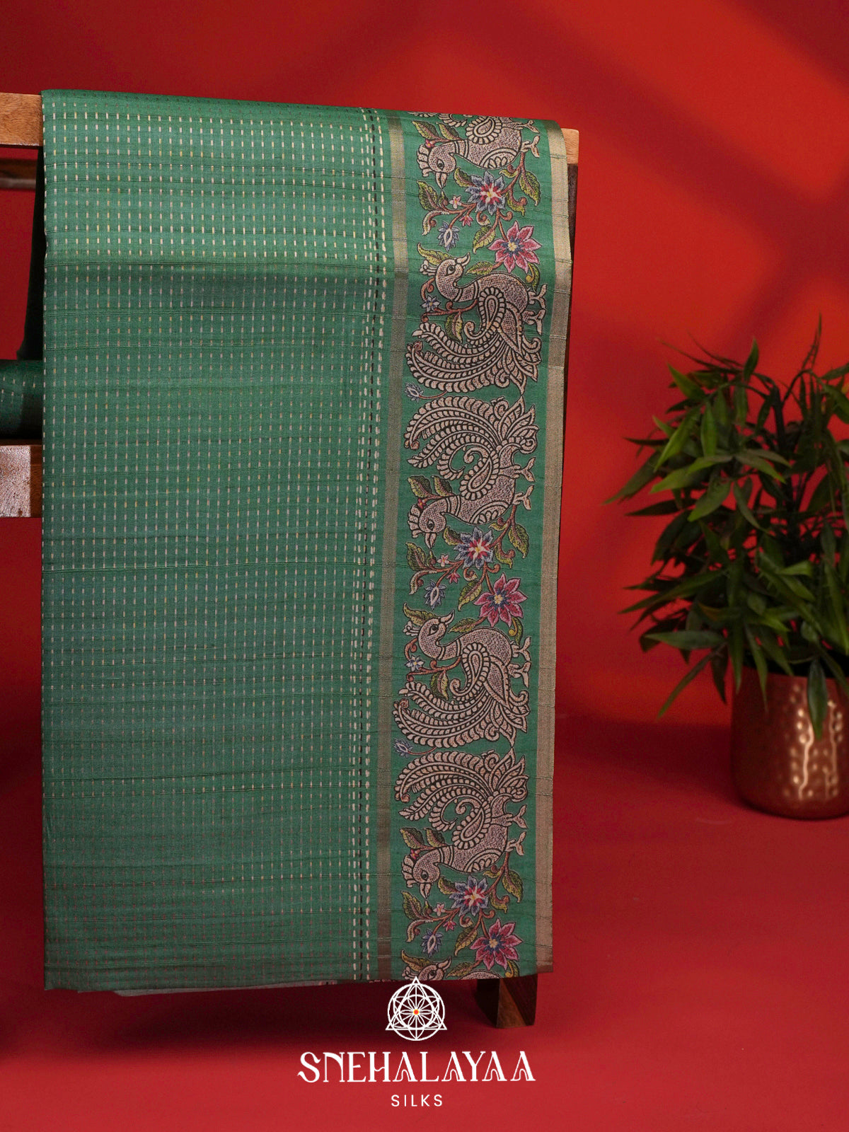 Green Tussar Saree