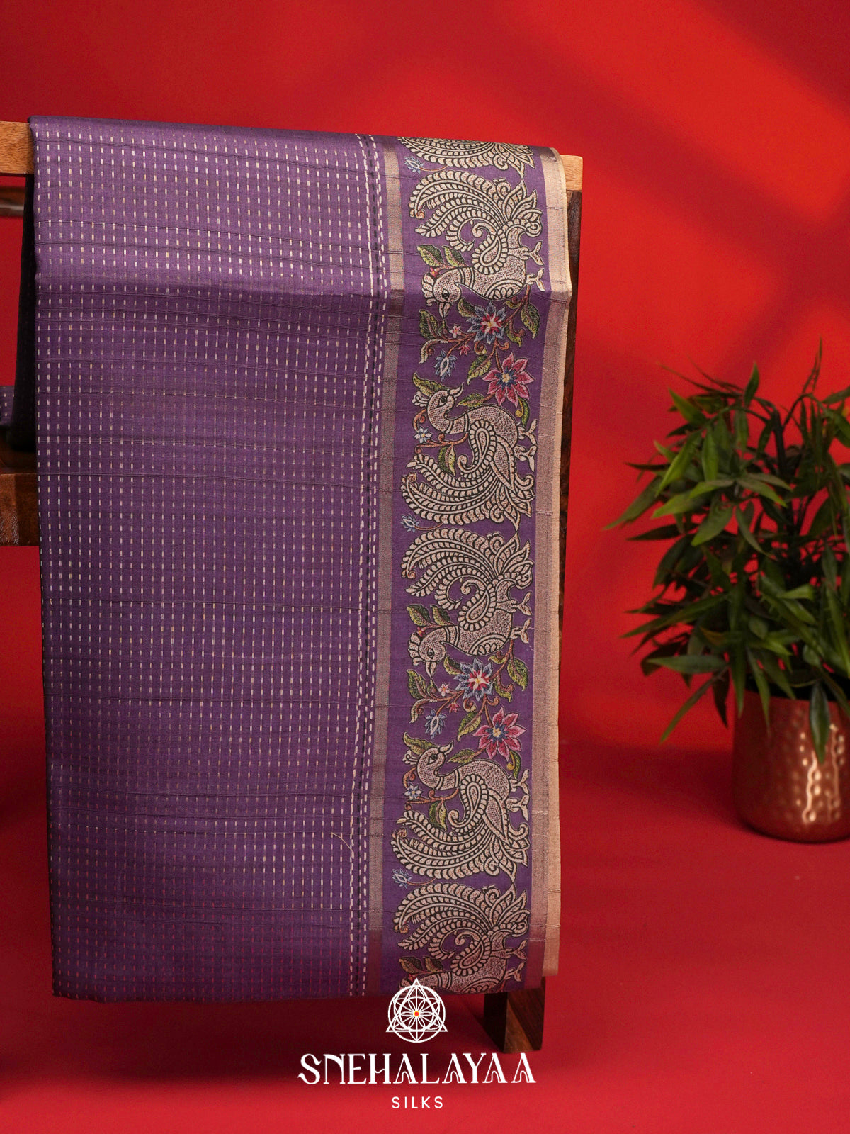 Magenta Tussar Saree
