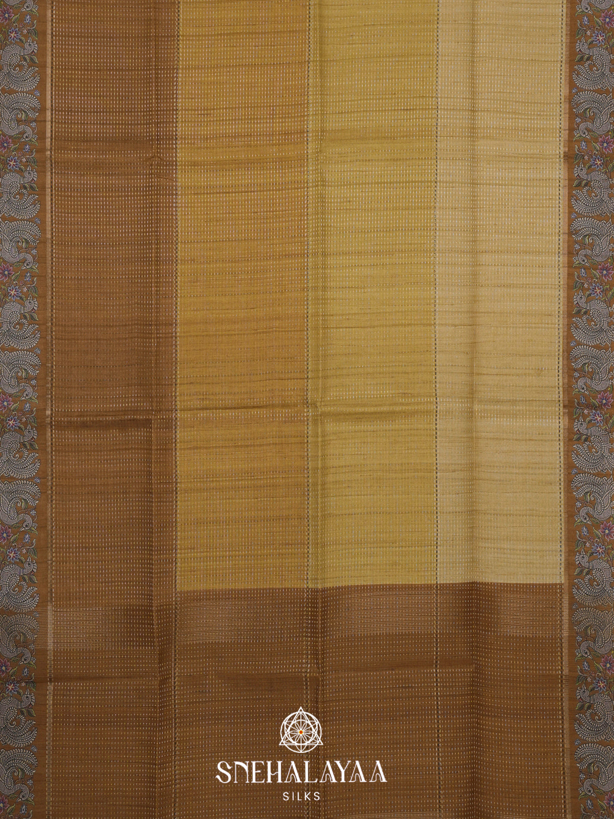 Mustard Tussar Saree